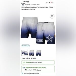 Pro Standard Cowboys Ombre Mesh Shorts - Super Bowl XXX